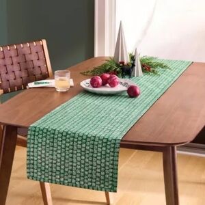 NWT Threshold Christmas Green White Reversible Table Runner